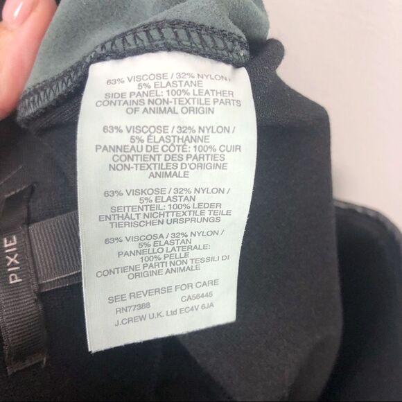 J. Crew | Black Pixie Pants with Leather Stripe - Picture 8 of 8